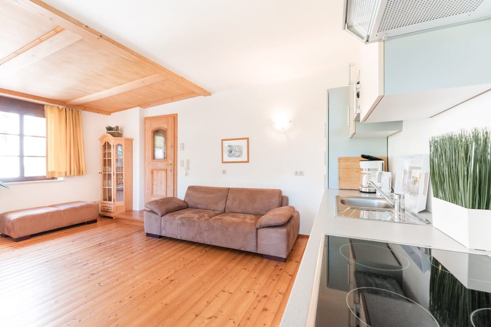 A bright living room with wooden floors