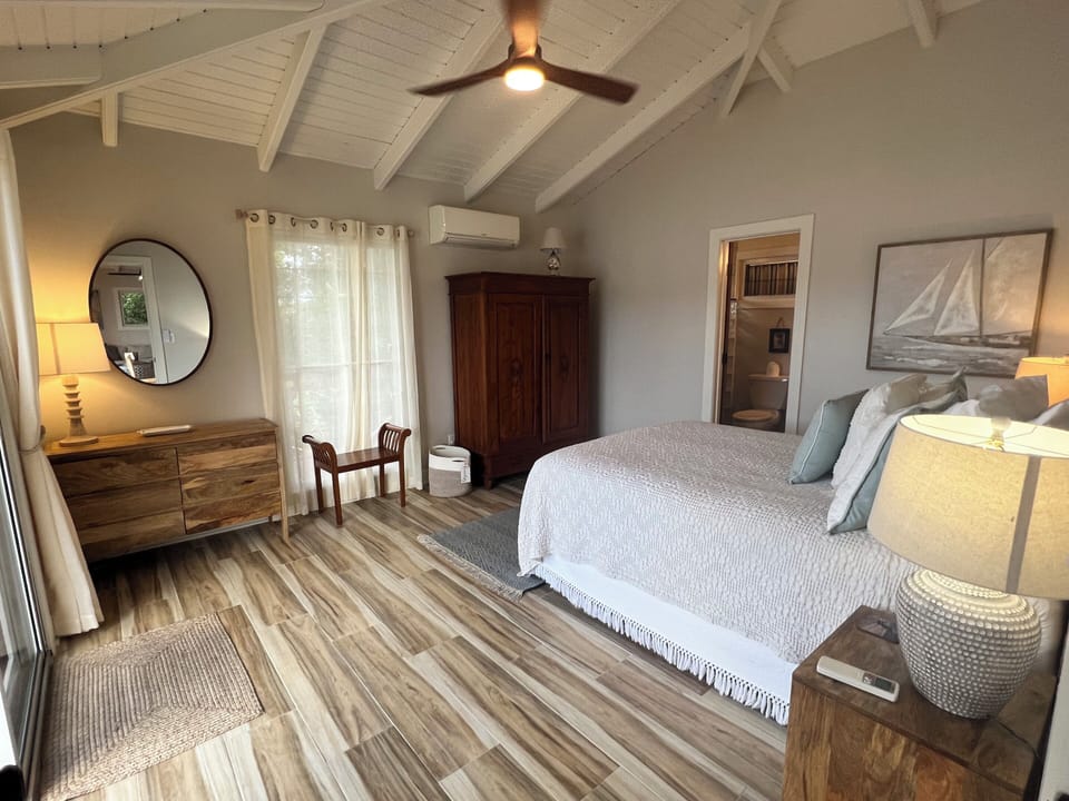 Primary bedroom with king bed