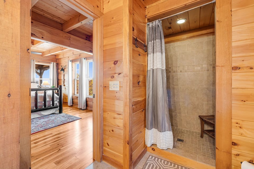 Enjoy a nice hot shower in the master suite featuring a walk in shower