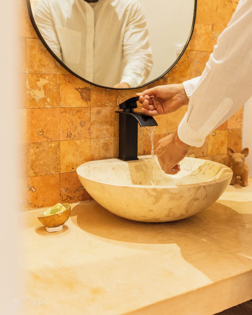 Comfort Double Room, Garden View | Bathroom | Shower, towels, soap, shampoo