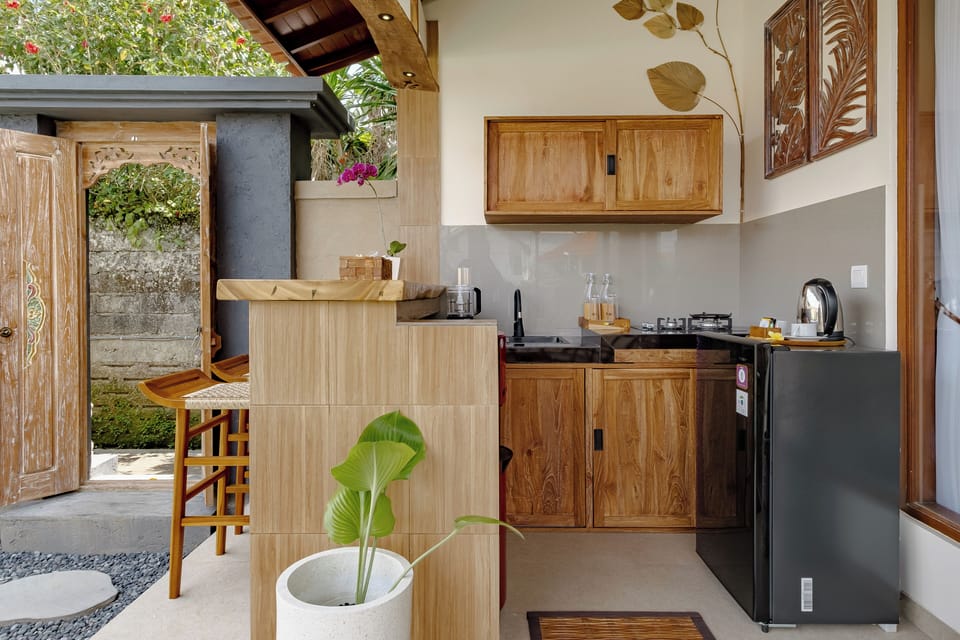 Villa, Pool View | Private kitchen | Fridge, microwave, stovetop, dishwasher