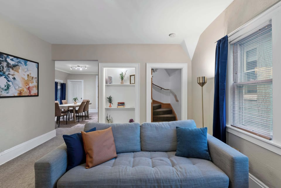 Living room with cozy sofa