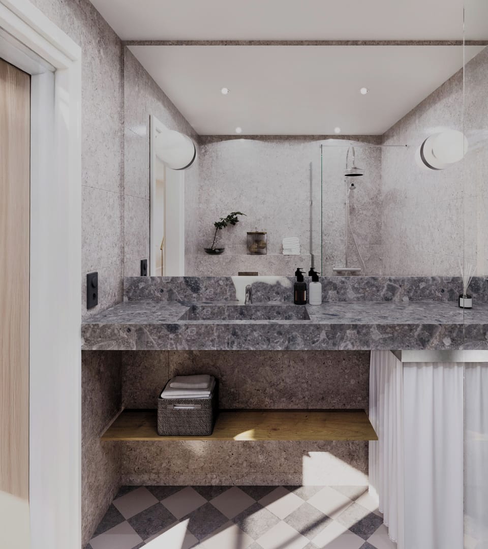 Shower, hair dryer, bathrobes, towels