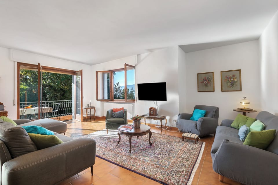 Family Villa, 4 Bedrooms, Balcony, Mountainside (Casa Antonia: Lake Maggiore Villa) | Living area | Flat-screen TV