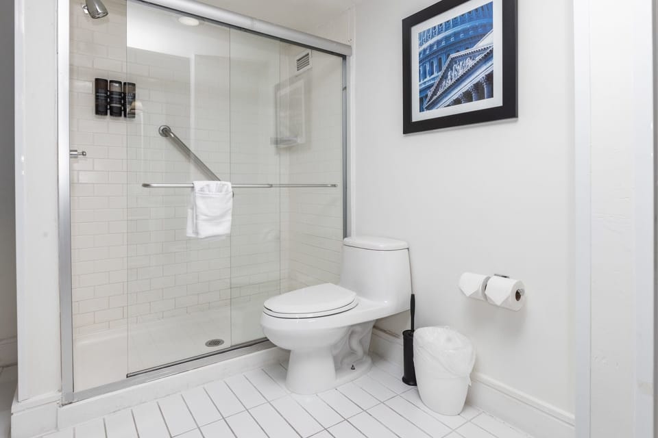 Junior Suite, 1 King Bed | Bathroom | Eco-friendly toiletries, hair dryer, towels, soap