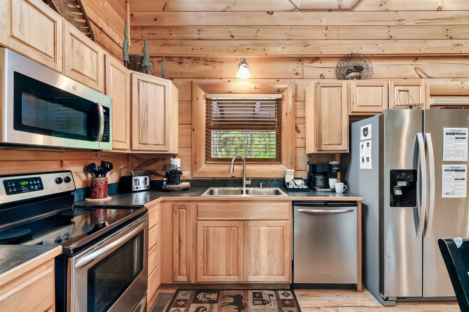 Cabins with fully stocked kitchens book quickly — secure your stay today and enjoy the comforts of home in the Smokies.