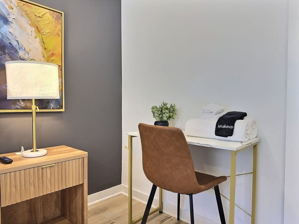 Comfortable workspace for productivity and focus, perfect for a short-term rental.