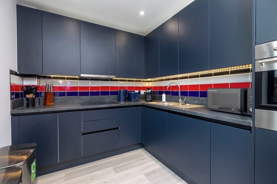 Modern open plan kitchen and living room