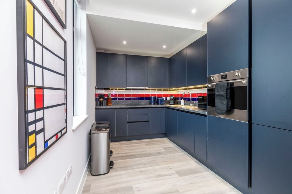 Modern open plan kitchen and living room