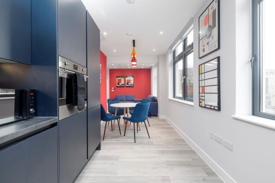 Modern open plan kitchen and living room