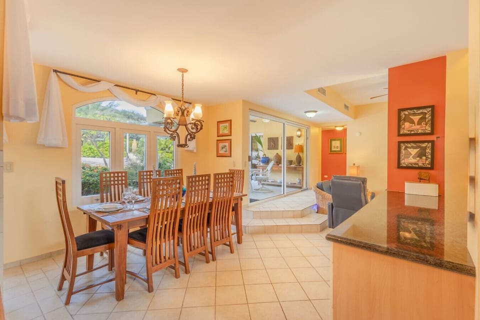 Bright dining area with easy access to the patio—perfect for shared meals.