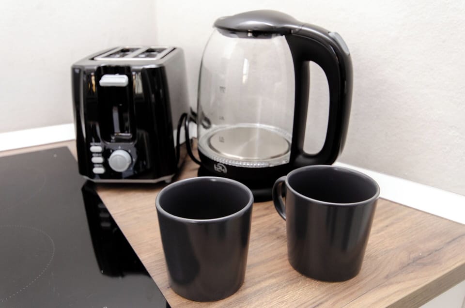 Basic Apartment | Private kitchen | Full-size fridge, microwave, oven, stovetop