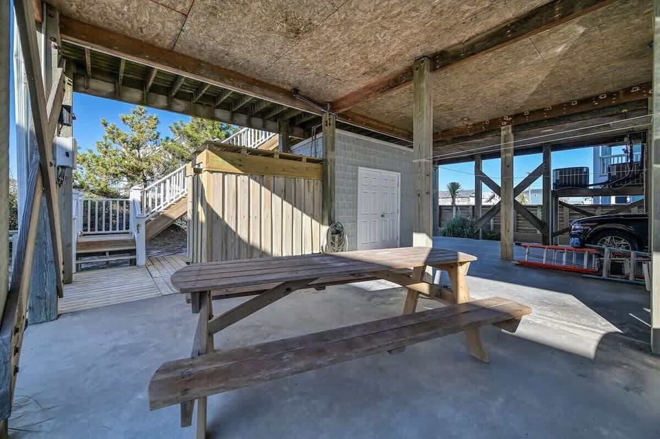 Ground Level Covered Parking Picnic Grilling Area