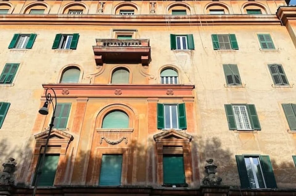 Building entrance on the square