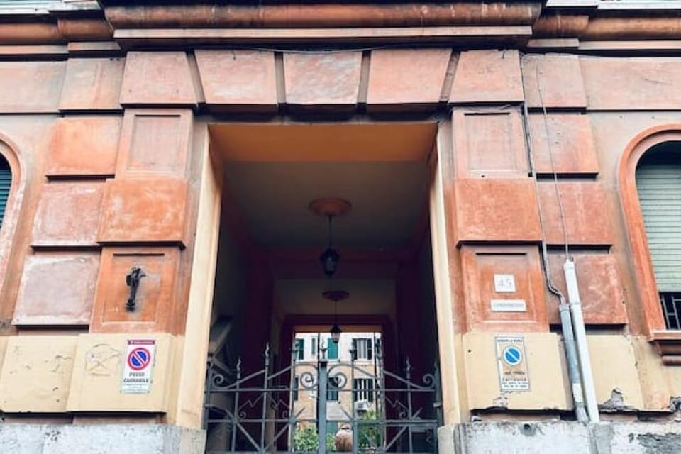 Building entrance on the square