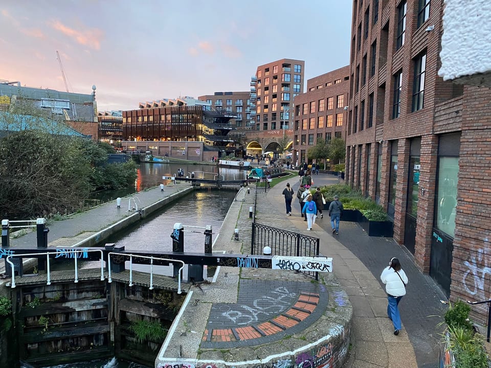 View of Regents Canal locks a short walk from the house.