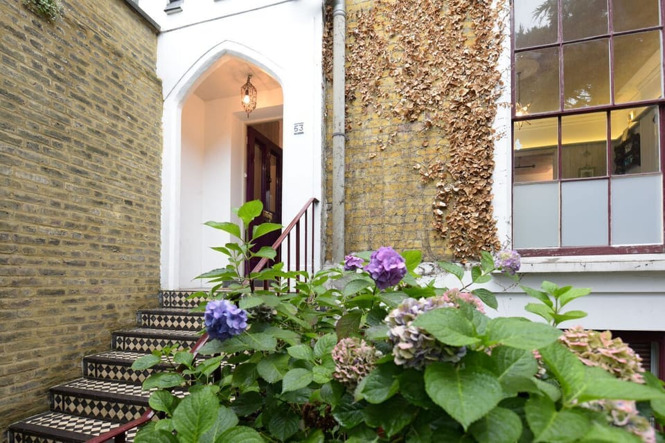 The entrance to the house on the first (upper ground) floor.
