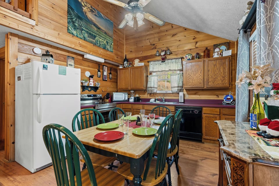 Dining area and kitchen