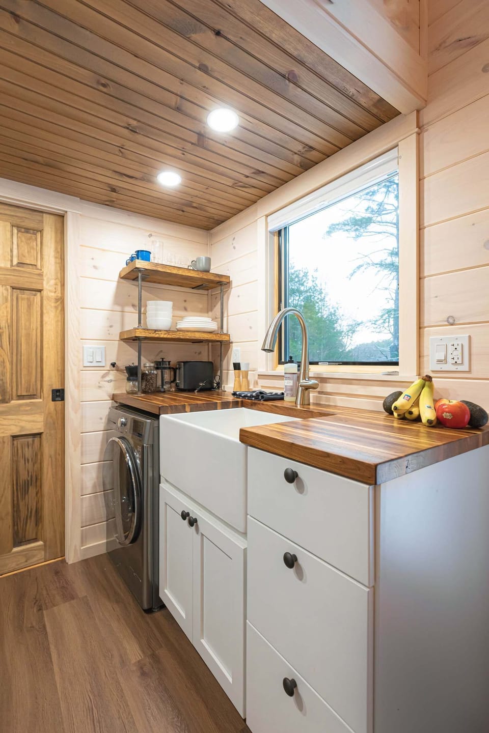 The kitchen stocked with everything you'll need to cook a meal and a washer / dryer combo available for guest use!