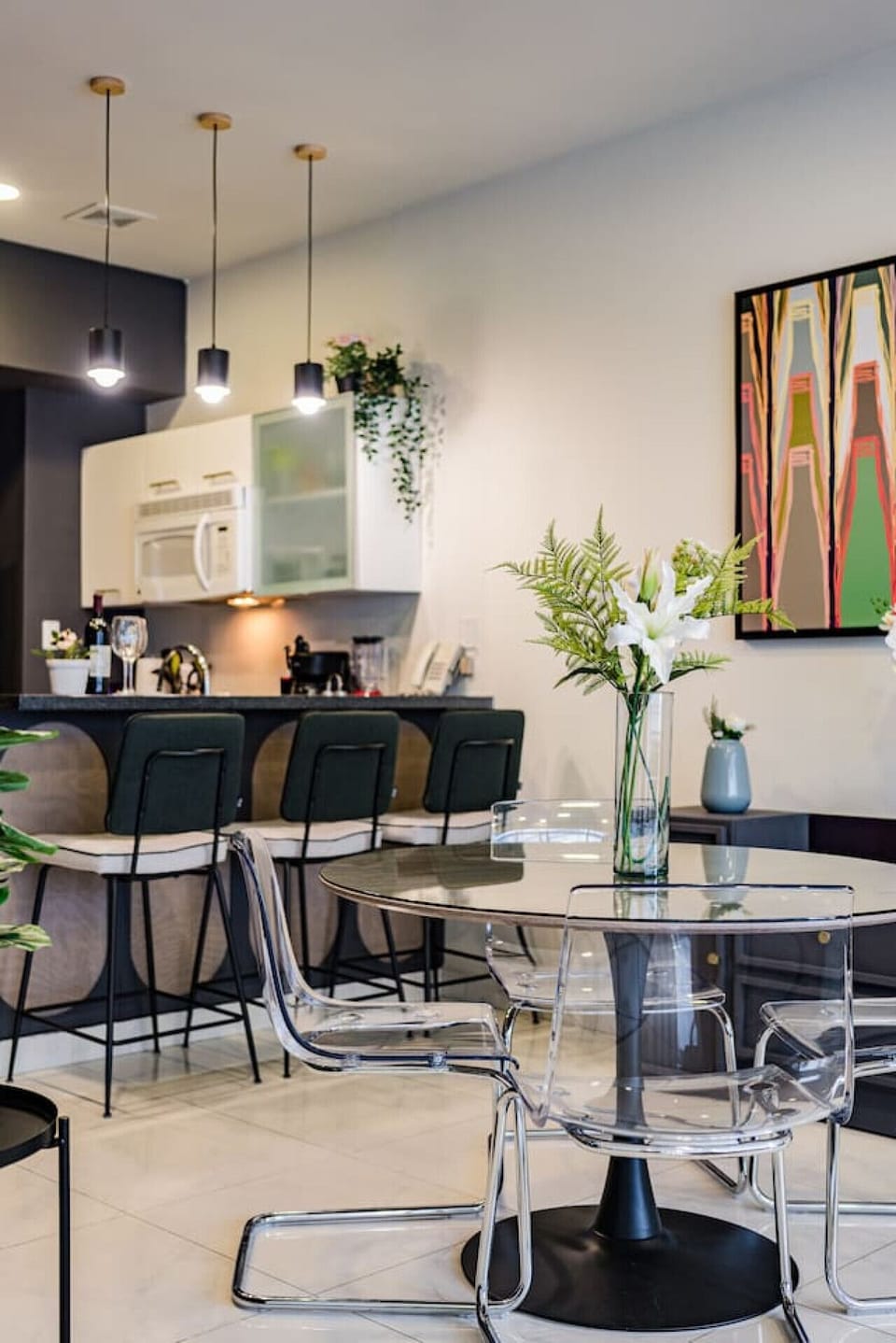 Bright dining area, great for gathering or enjoying a meal.