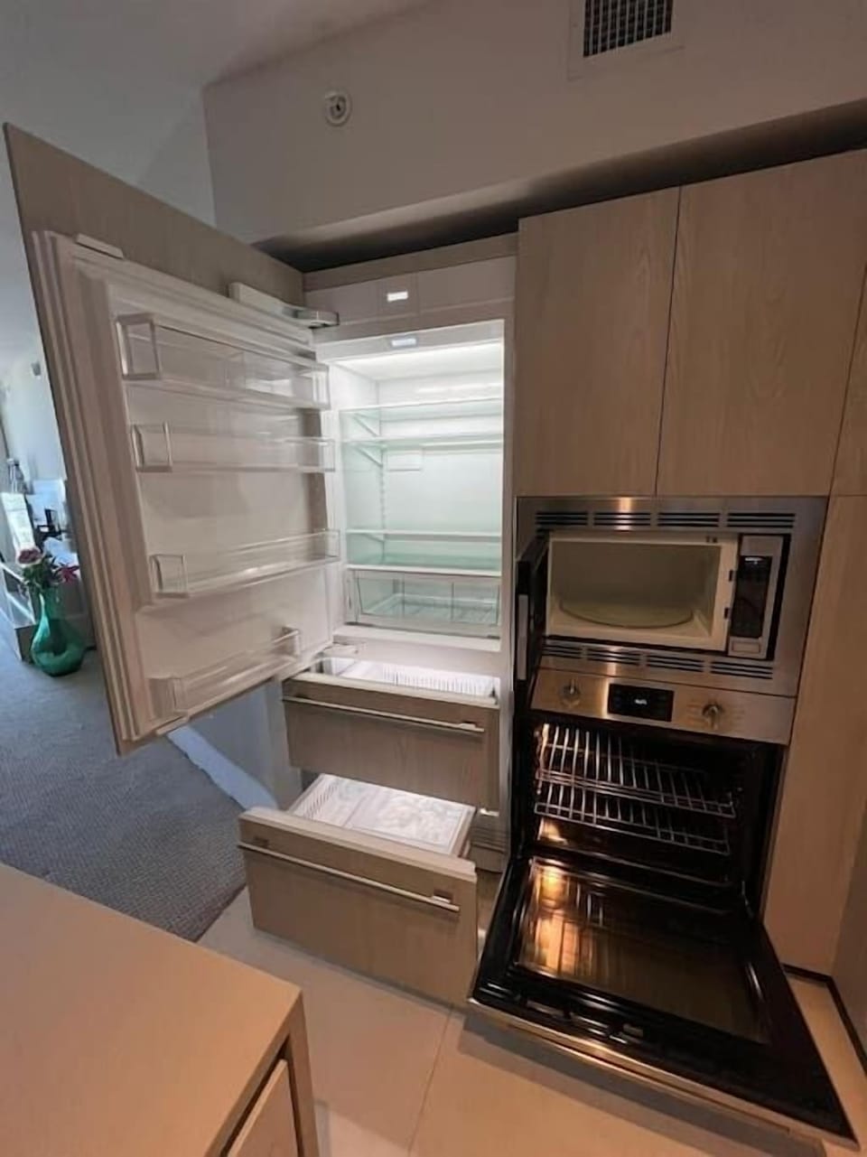 Refrigerator, microwave and oven 