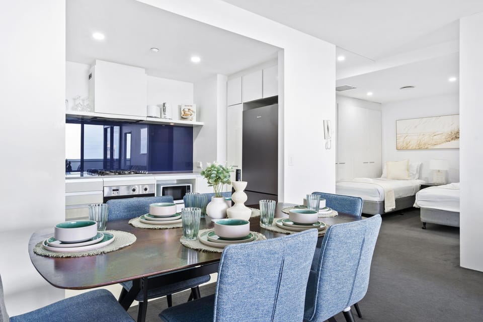 Share sumptuous meals with the family in this sophisticated dining area