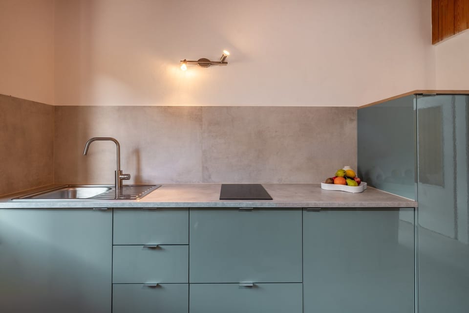 Kitchenette with a ceramic hob