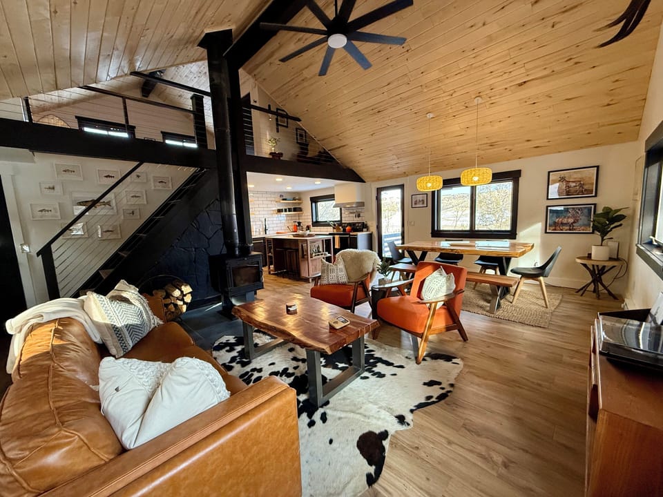 Living room with separate dining area