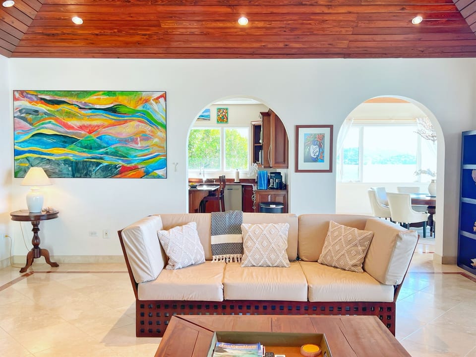 The main living space is connected while also being separate.