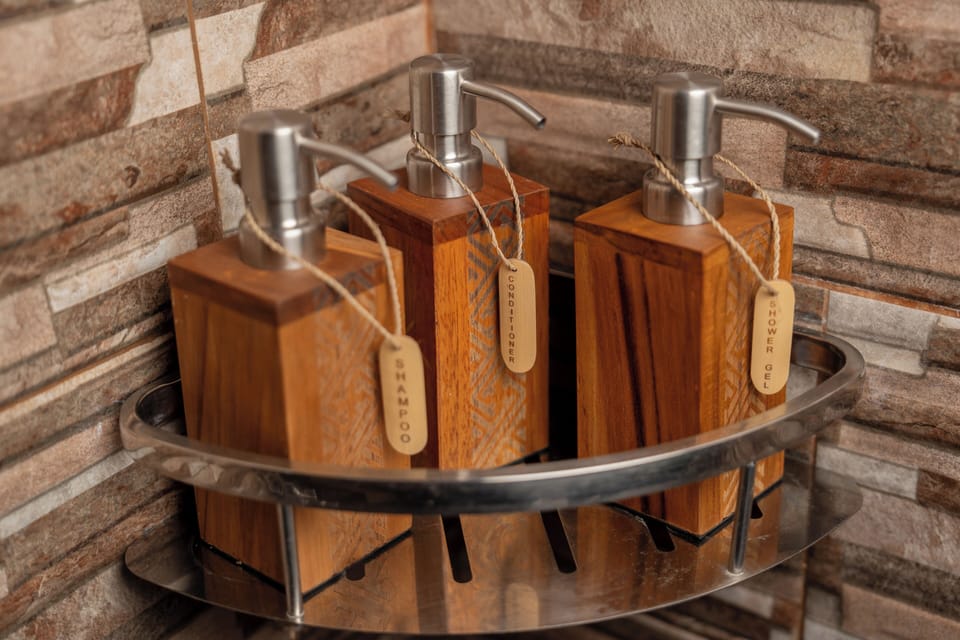 Luxury Villa, Patio, Garden View | Bathroom | Shower, free toiletries, hair dryer, bidet