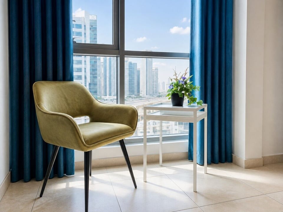 Chair with coffee table