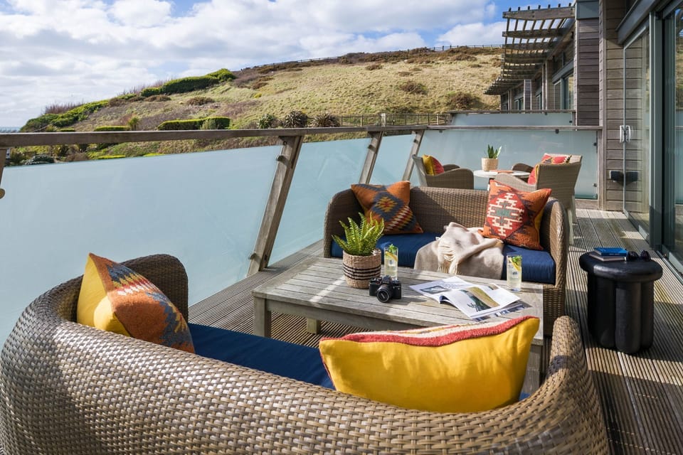 Balcony, Levan, The Village, Watergate Bay, self catering with Beach Retreats.