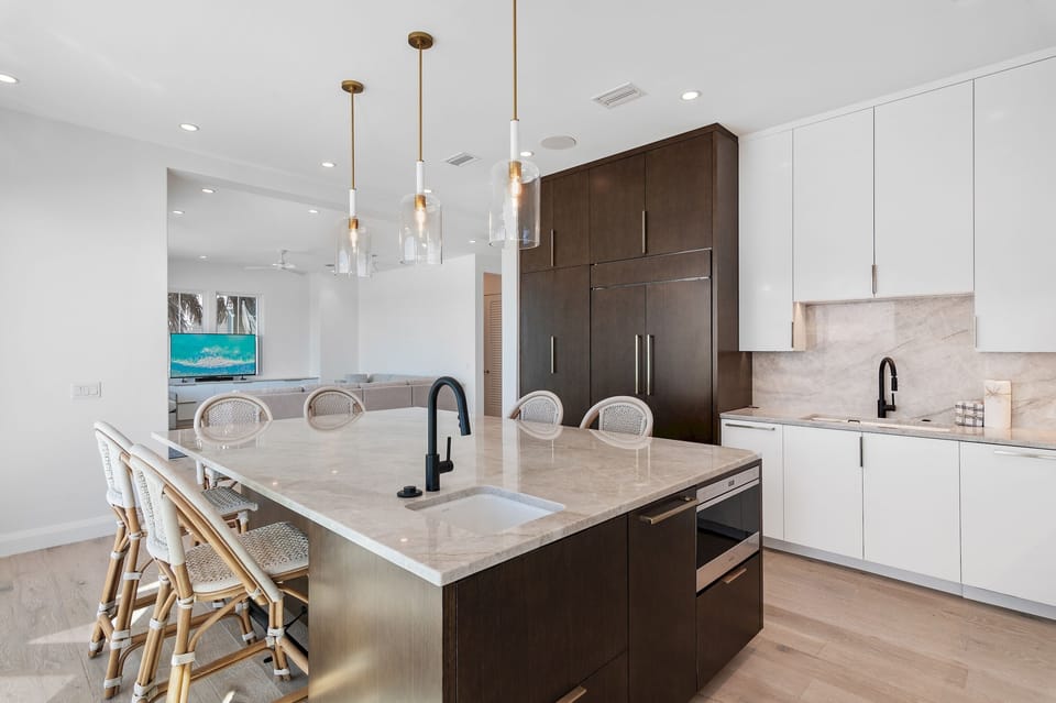 Sunrise Dream - Dune Allen Beach - Second Floor - Living Room with Chef's Kitchen and Dining Area Plus Large Balcony With Panoramic Gulf and Beach Views