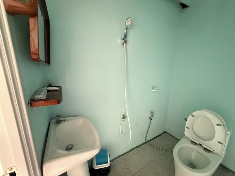 Shower, free toiletries, soap, shampoo