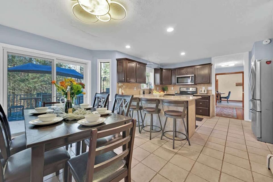 This cozy kitchen and dining room combo is the heart of our home, perfect for family feasts or weekend brunches with friends.
