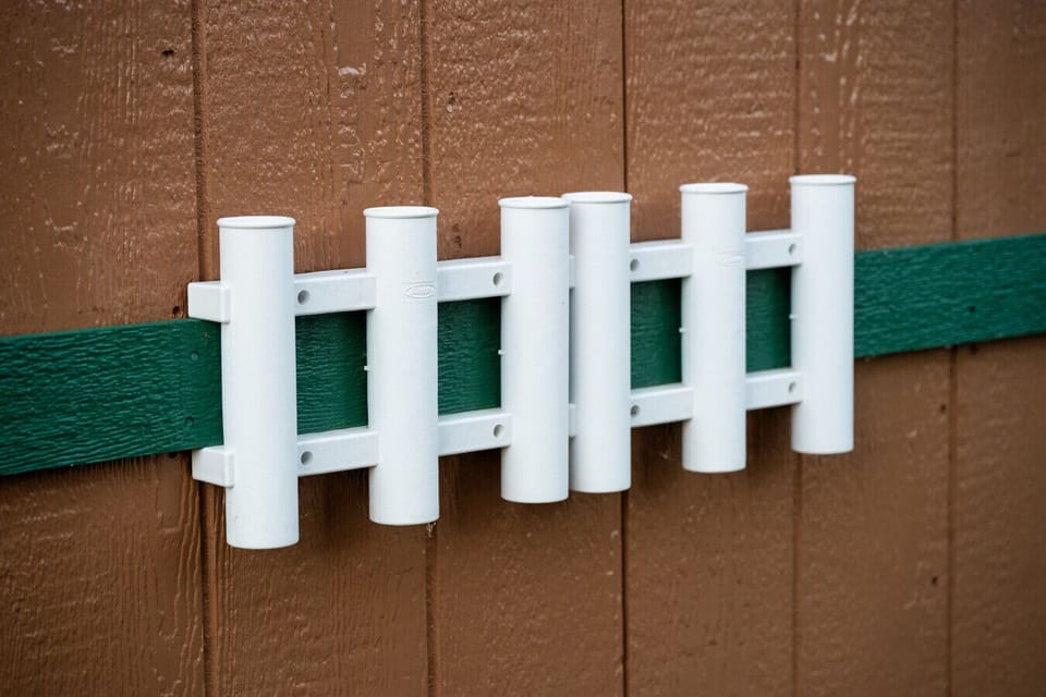 Convenient rod holders for keeping your fishing gear organized.