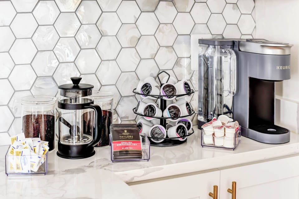 Your morning routine just got better – enjoy a cup of coffee from our cozy coffee bar.