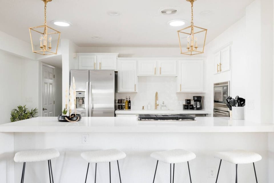 The kitchen is fully equipped with everything you would need.