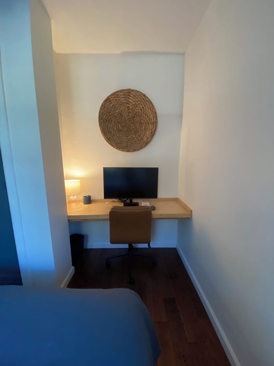 Office space with 36" monitor/smart tv