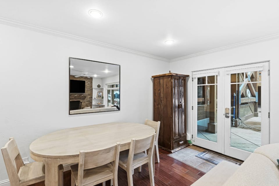 The dining table is perfect for enjoying meals, card games, or just catching up on the days adventures.