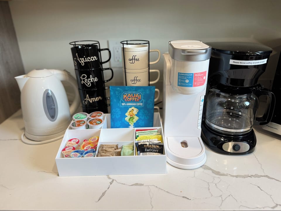 Coffee/Tea Bar - Keurig, Drip & Electric Kettle with a starter supply to enjoy!