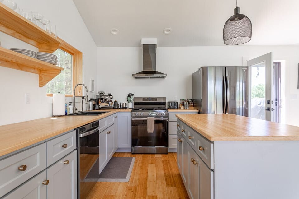 Bright kitchen with new appliances