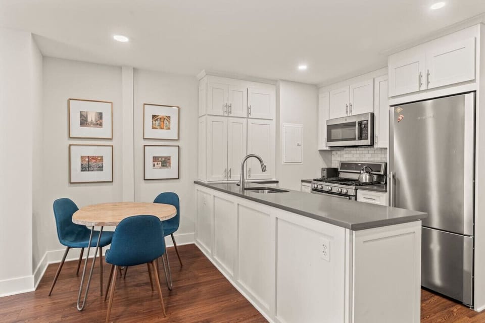 Kitchen space with seating arrangement