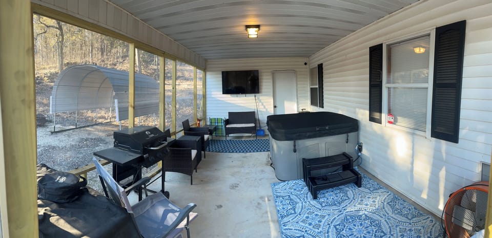 Outdoor entertainment with new hot tub!