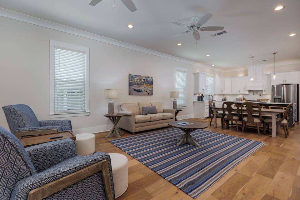 Spacious Living Room with  large Smart TV