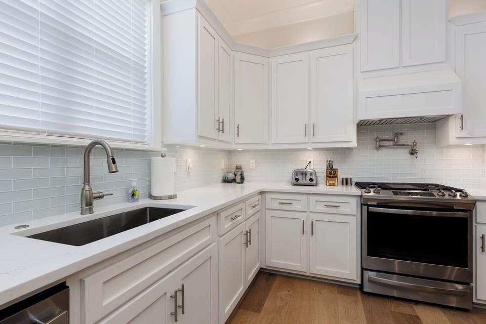 Large kitchen for cooking meals