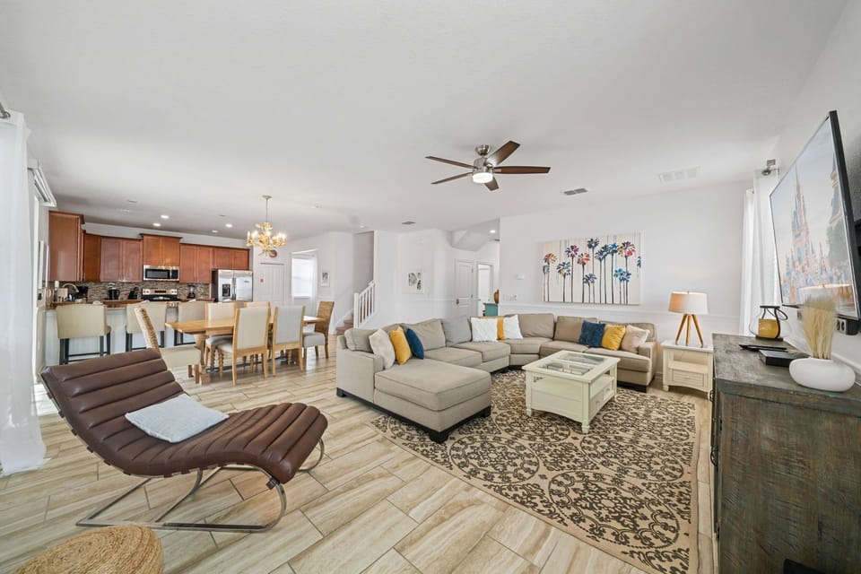 Modern decoration throughout this stunning home offers stylish comfort.