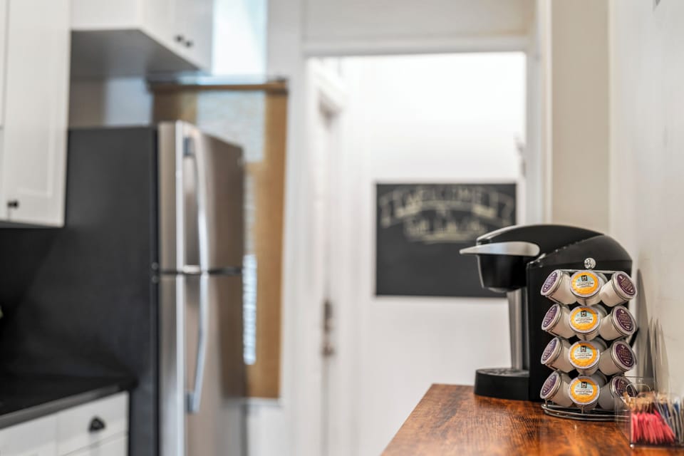 Coffee bar with Keurig coffee maker plus a variety of K-cups for that pick me up