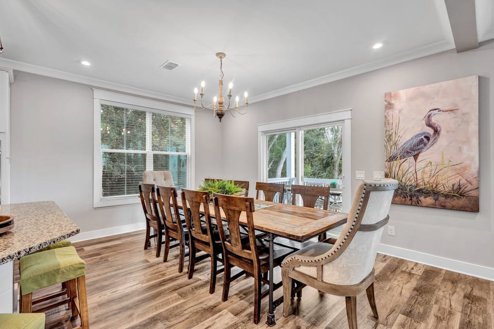 Dining table seats up to 10