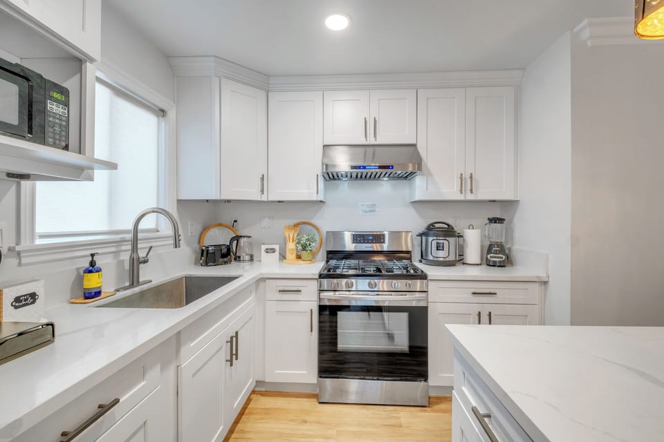 Modern kitchen essentials for easy meals in your SGV monthly rental.